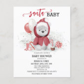 Santa Baby Shower Polar Teddy Bear Cub Budget (Front)