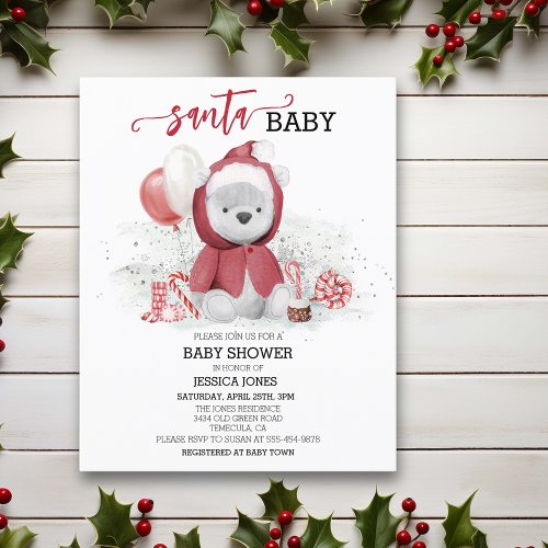 Santa Baby Shower Polar Teddy Bear Cub Budget