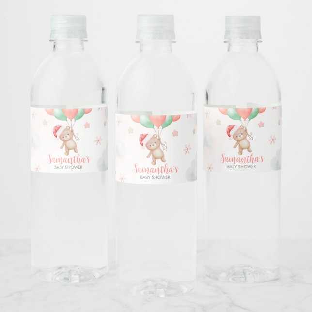 Santa Baby Shower  Water Bottle Label (Bottles)