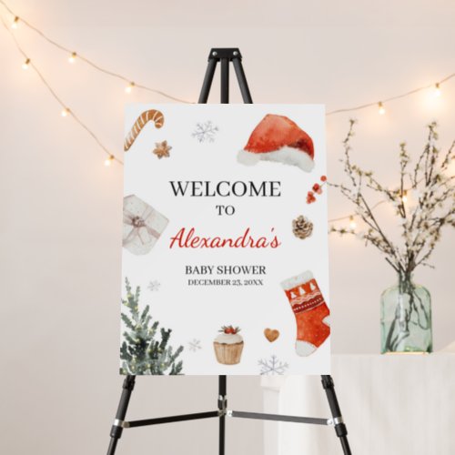 Santa Baby Shower Welcome Sign