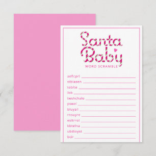Santa Baby Shower Word Scramble Game Card