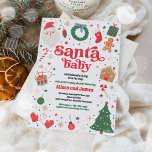 Santa Baby Traditional Christmas Baby Shower  Invitation<br><div class="desc">Santa Baby Traditional Christmas Baby Shower Invitation</div>