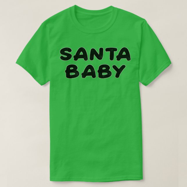 Santa Baby Vintage Black Text T-Shirt (Design Front)