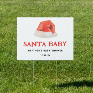 Santa Baby Vintage Holiday Baby Shower Sign