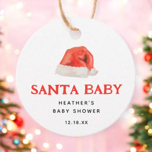 Santa Baby Vintage Winter Baby Shower Favor Tags