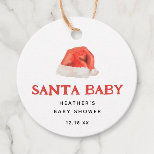 Santa Baby Vintage Winter Baby Shower Favor Tags
