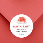 Santa Baby Vintage Winter Baby Shower Favors Classic Round Sticker<br><div class="desc">Santa Baby Vintage Winter Baby Shower Invitation Favors Stickers</div>
