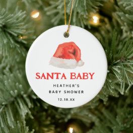 Santa Baby Vintage Winter Baby Shower Gifts Ceramic Ornament
