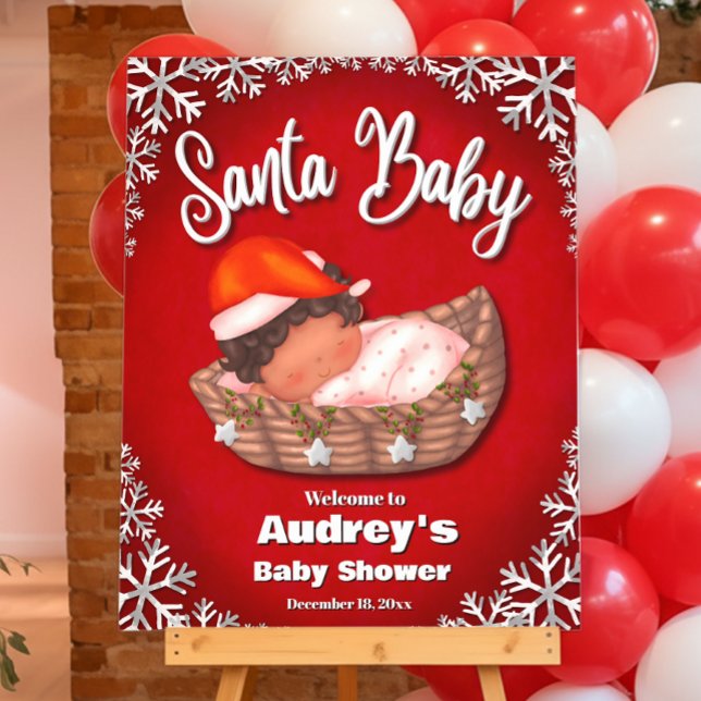 Santa Baby - Welcome Sign (Santa Baby - Baby Shower Welcome Sign)