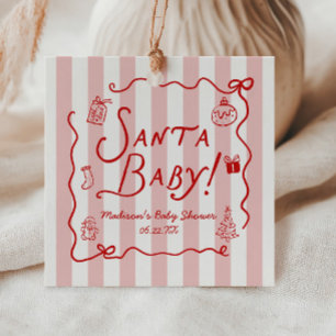 Santa Baby! Whimsical Christmas Baby Shower Favor Tags