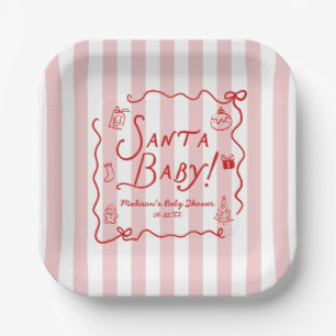Santa Baby! Whimsical Christmas Baby Shower Paper Plates