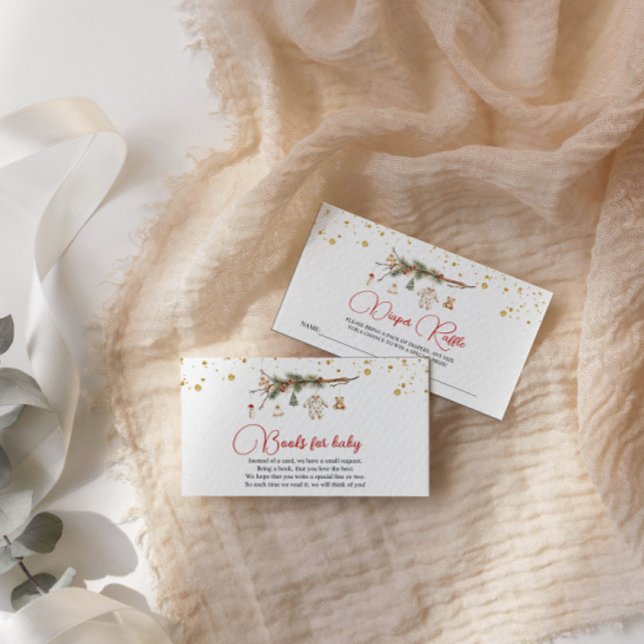 Santa Baby Winter baby shower Books for baby Enclosure Card (Creator Uploaded)