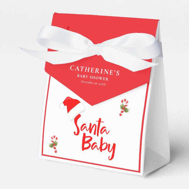 Santa Baby Winter Baby Shower Favor Boxes (Front Side)