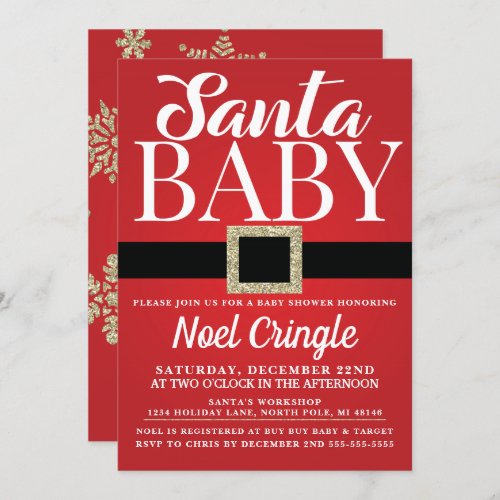 Santa Baby Winter Baby Shower Invitation