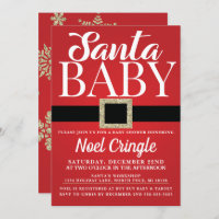 Santa Baby Winter Baby Shower Invitation