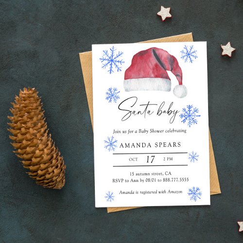 Santa Baby _ Winter baby shower Invitation