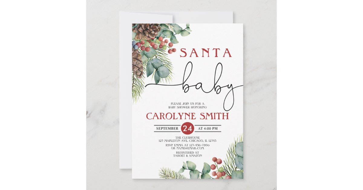 Santa Baby Winter Baby Shower Invitation Zazzle