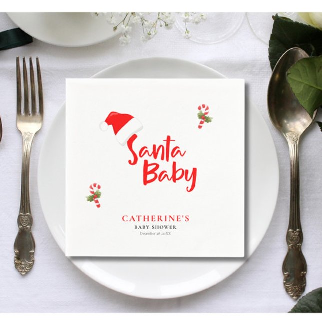 Santa Baby Winter Baby Shower Napkins (Creator Uploaded)