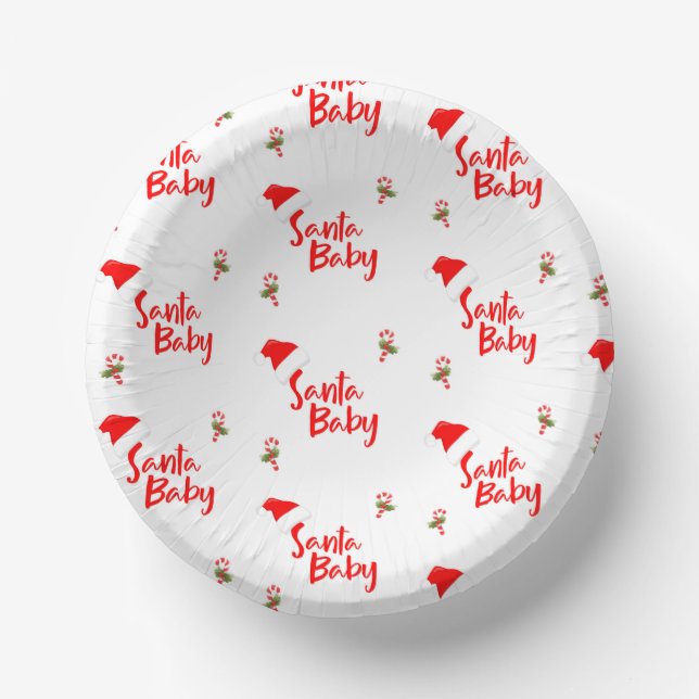 Santa Baby Winter Baby Shower Paper Bowls (Front)