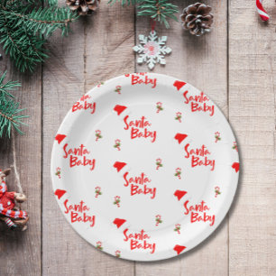 Santa Baby Winter Baby Shower Paper Plates