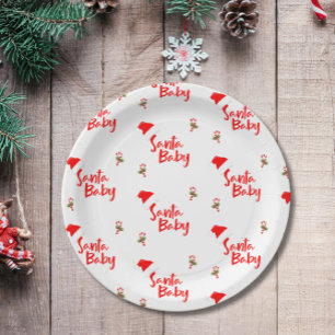 Santa Baby Winter Baby Shower Paper Plates