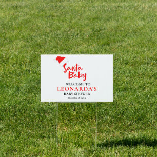 Santa Baby Winter Baby Shower Welcome Yard Sign