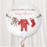 Santa Baby Winter Christmas Baby Shower Balloon<br><div class="desc">Add festive charm to your celebration with a modern balloon design. Featuring a watercolor Christmas baby clothesline,  it’s the perfect holiday baby shower accent.</div>