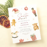 Santa Baby Winter Christmas Baby Shower Budget<br><div class="desc">Celebrate the upcoming arrival of your bundle of joy with this fun and festive Santa Baby invitation. This baby shower invitation features a delicate frame of hand-painted watercolor holiday elements, including a Santa hat, a vintage nutcracker soldier, a gingerbread man, a rocking horse, a teddy bear, a gift wrapped with...</div>