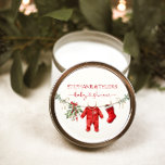Santa Baby Winter Christmas Baby Shower Mini Candle Favors<br><div class="desc">A festive mini candle favor featuring a watercolor Christmas baby clothesline. A stylish keepsake and thank you gift for guests.</div>