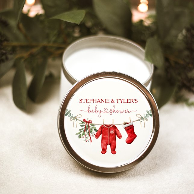 Santa Baby Winter Christmas Baby Shower Mini Candle Favors (Creator Uploaded)