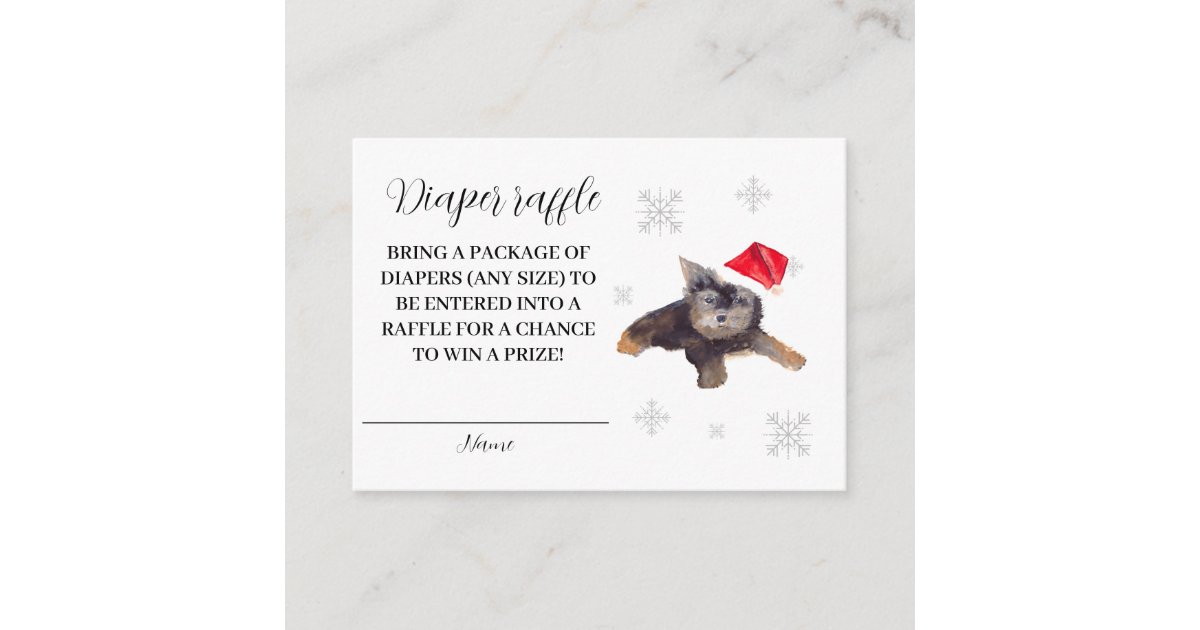 Sun Santa Raffle Santa Baby Winter Red Diaper Raffle Baby Shower Enclosure Card | Zazzle