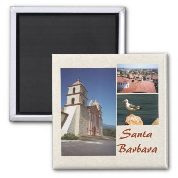 Santa Barbara 3 Photo Magnet Template by bluerabbit at Zazzle