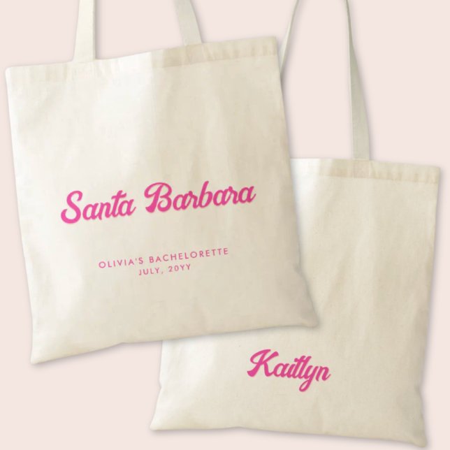 Santa Barbara Bachelorette Party Personalized Tote (Santa Barbara Bachelorette Party Tote Bag)