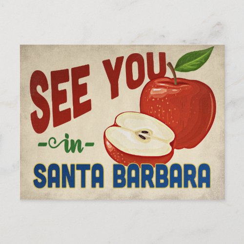 Santa Barbara California Apple _ Vintage Travel Postcard