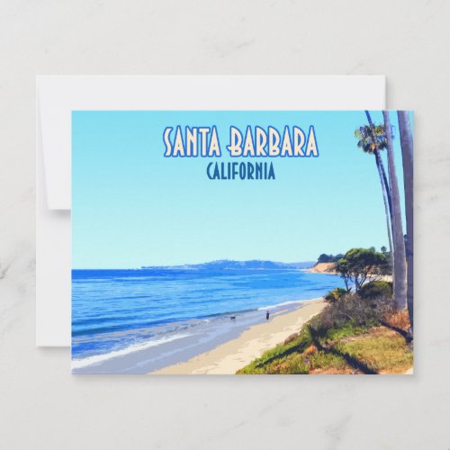 Santa Barbara California Butterfly Beach Flat Card