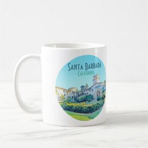Santa Barbara California Courthouse Watercolor Coffee Mug