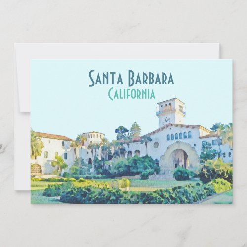 Santa Barbara California Courthouse Watercolor Invitation