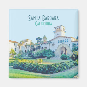 Santa Barbara California Courthouse Watercolor Mag Magnet