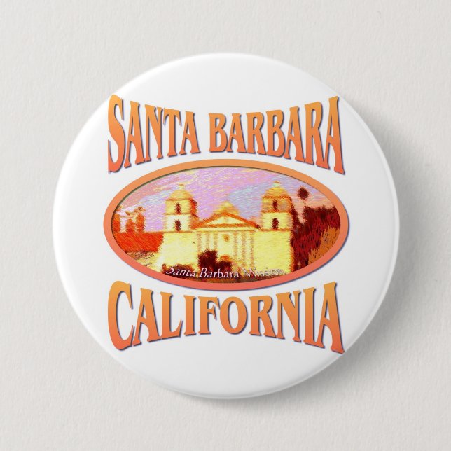 Santa Barbara California Pinback Button (Front)