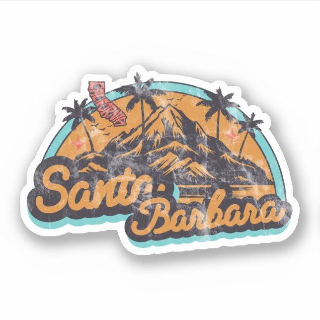 Santa Barbara, California Sticker (Front)