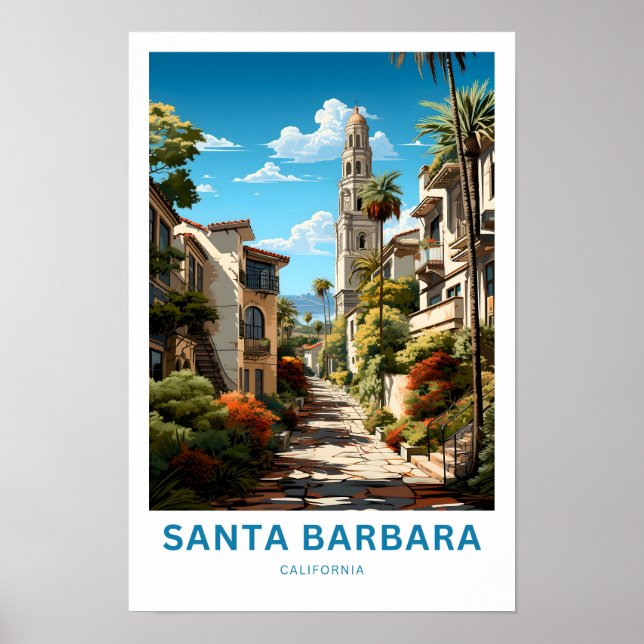 Santa Barbara California Travel Print (Front)