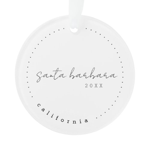 Santa Barbara, California Travel USA Simple Ornament