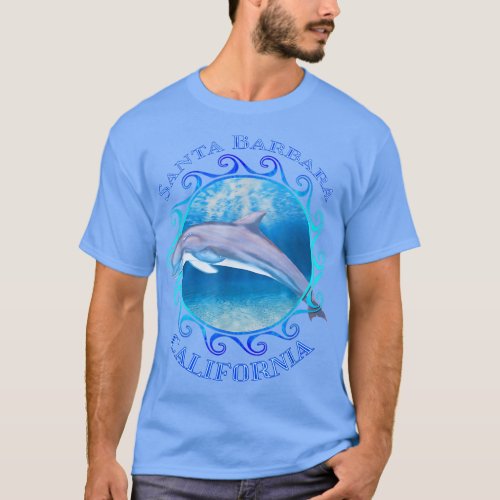 Santa Barbara California Vacation Souvenir Dolphin T_Shirt