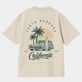 Santa Barbara California Vintage Surf Station Wago T-Shirt