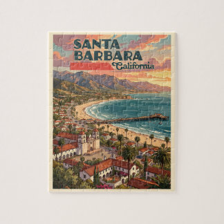 Santa Barbara California Vintage Travel Jigsaw Puzzle