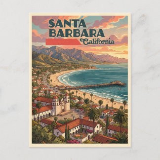 Santa Barbara California Vintage Travel Postcard