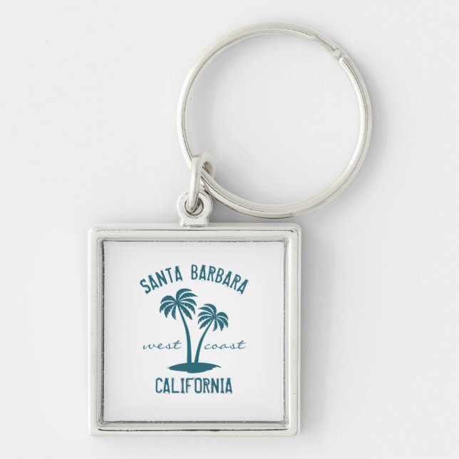 Santa Barbara California West Coast Keychain (Front)