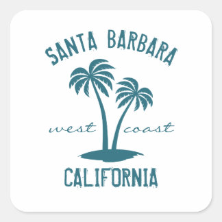 Santa Barbara California West Coast Square Sticker