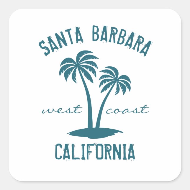 Santa Barbara California West Coast Square Sticker (Front)