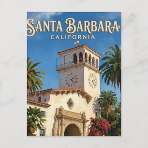 Santa Barbara County Courthouse Clock Tower Postcard